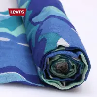 在飛比找蝦皮購物優惠-Levis 披巾 圍巾 藍色&橘紅 純棉 77140-033