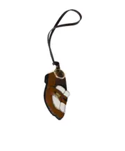 Miu Miu Penny Loafer Mirror Tag Trick Keychain One size Cognac/white