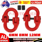 2Pcs 6-8-12mm Grade 80 Hammerlock Chain Connector Link 4X4 Joiner RV 4WD Coupler
