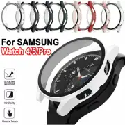 For Samsung Galaxy Watch 7 6 5 4 40 44mm Glass Full Screen Protector Case Cover