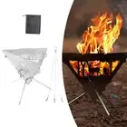 Camping Fire Pit Stainless Steel Camping Firepit for Outside Backpacking BBQ