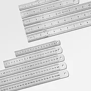 ZOffice Stainless Steel Rulers - Metric Ruler 15, 20, 30, 60, 100cm and Imperial Ruler 6, 12, 24, 40 Inch - (1/32, 1/20 Inch and 1mm Marks) - Metric and Imperial Ruler, Pack of 5