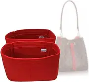 SAMORGA (1-143/ LV-NEONOE-TR Bag Organizer for LV NÉONOÉ MM – A Set of 2 / Trapezoid Type Bag Organizer Insert Innerbag (2mm Red)