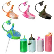 4Pcs Soda Can Lids with Straw Silicone Soda Can Covers for soda Coke Beer