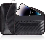 lanpard Faraday Bag for Phones and Car Keys, 2 Pack RFID Signal Blocking Bag, Carbon Fiber Material Shielding Case for Cell Phone Privacy Protection & Key Fob, Anti-Tracking Anti-Hacking Case Blocker