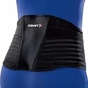Zamst ZW-7 Adjustable Back Brace - Strong Back Support for Athletes, Back Braces for Lower Back Pain, Back Compression Belt for Sports - Breathable Mesh Fabric - Large