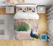 3D Park Peacock A4360 Bed Pillowcases Quilt Duvet Cover Set Queen King Amy