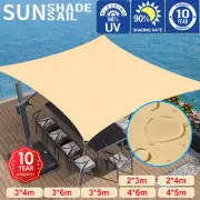 2023 Waterproof Heavy Duty Proof Sun Shade Sail Beige Triangle Rectangle Square