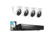 Reolink 12MP UHD Video Surveillance System with Intelligent Detection, Power over Ethernet, 8-Channel 2TB NVR, RLK8-1200D4-A