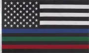 Thin Red, Blue, and Green Line US Flag 3' X 5' inches USA Flag