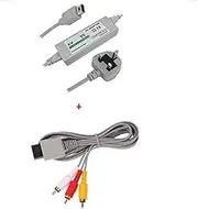 Power Supply Adapter with AV Cable for Wii U Gamepad, Charger Power Adapter with Audio Video Cord for Wii U Gamepad UK Plug