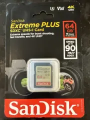 New SanDisk Extreme PLUS 64GB SDXC UHS-I/V30/U3/Class 10 Card SDSDXWF-064G-ANCIN