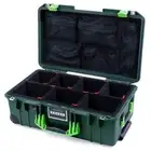 Trekking Green & Lime Pelican 1535 air case with Trekpak dividers & mesh org.
