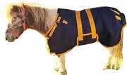 1200D Turnout Waterproof Breatheable Ripstop Fabric Lightweight Closed Front Miniature Mini Weanling Goat Donkey Pony Foal Horse Sheet Winter Blanket Navy Orange 51503