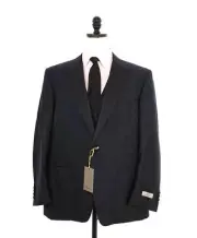 $2,795 CANALI - 1-Btn Navy Blue *3-PIECE* Peak Lapel Tuxedo Suit - 46S