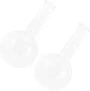 iplusmile 2Pcs Round Bottom Glass Flask Transparent Boiling Experiment Flask for Science Class Laboratory Use Neck Design for Chemistry Experiments