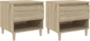vidaXL Bedside Tables (2 pcs Set) – Sonoma Oak – Engineered Wood – Scandinavian Style – Spacious Storage – Moisture Resistant