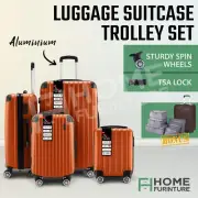 Orange 4PCS Luggage Set TSA Lock Suitcase Hard Case Lightweight Travel Trolley
