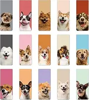 30 Pieces Magnetic Bookmarks Cute Dogs Magnetic Page Markers Pet Magnetic Page Clips Puppy Faces Bookmark for Students Teachers Kids School Home Office Reading Stationery, 15 Designs