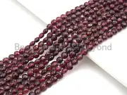 High Quality Natural Garnet CheckerBoard Cut Coin Shape beads, 4mm Turtle Shell
