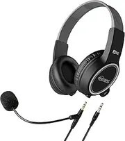 MEE audio KidJamz Safe Listening Headset for Kids with Volume-Limiting Technology and Boom Microphone for Remote Learning, Video Chatting, Gaming, and Phone Calls, Black 1 Pack (HP-KJ35M-BK)