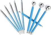 DY.2ten Clay Sculpting Tool Set, 9Pcs of 18 Kinds Double-end Art Dotting Tool Modeling Ball Tools Silicone Carving Pen Brushs Professional Nail Pen for Pottery Ceramic Shaping Painting DIY