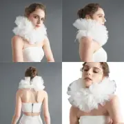 Stylish Puff Design Mesh False Collar Multilayer Ruffle Neck Ruff Clown Choker