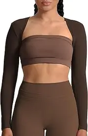 [Aoxjox] Women's Long Sleeve Open Front Lexi Lined Bolero Shrug Crop Top Cardigan