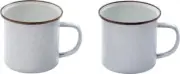 Barebones Living Enamel Cup Set Eggshell Baked Stainless Speckled Enamel Finish