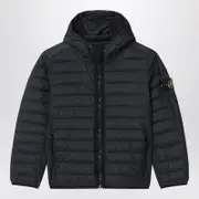 [Stone Island] Black hooded down jacket 14 Y Black