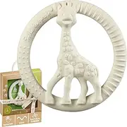 Sophie la Girafe - So'Pure Teething Rings Circle - 100% Natural Rubber - Rounded Pimples & Ridges - Pain Relief - Lightweight & Ergonomic - Age: 3 m +
