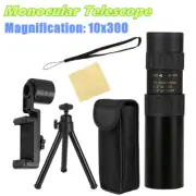4K 10-300X40mm Super Telephoto Lens Zoom Monocular Telescope Waterproof Black