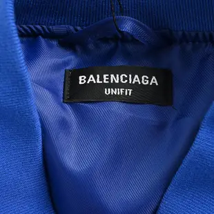 巴黎世家Balenciaga藍色字母刺繡袖子抓褶鋪棉夾克外套 代購