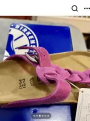 Birkenstock Gizeh Braided Leather Sandals EU 37/US Womens 6-6.5Regular Fushia