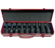 GENIUS TOOLS 9PCS 3/4"dr Inhex Hex Bit Socket Set Extra Large SAE Made Taiwan