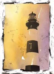 Bodie Island Lighthouse on the Outer Banks, NC (reproduction). Watercolor print