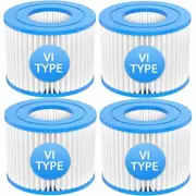 4PCS Type VI Hot Tub Spa Filter Replacement Compatible with Coleman SaluSpa Hot Tub Filters 90352E 58323E 90427E for Lay-Z-Spa,Inflatable Hot Tub,Pool Pump Filter