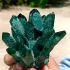 214G Newly discovered green phantom quartz crystal cluster mineral sample
