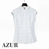 在飛比找momo購物網優惠-【AZUR】腰身格紋無袖襯衫