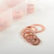 220pc Copper Washer Flat Ring SAE Assortment Oil Brake Clutch Line Conductivity
