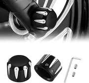 PBYMT Black Front Axle Nut Cover Cap Compatible for Harley Softail Electra Road Street Glide Sportster 2008-2019