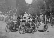 1923 MOTORCYCLE CHARIOT RACING UNIQUE PHOTO DAREDEVIL STUNT INNOVATIVE AMERICANA