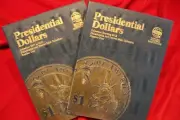 WHITMAN PRESIDENTIAL DOLLARS COIN FOLDERS, 2-FOLDERS, ONE &TWO, BRAND NEW,,,,,,
