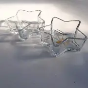 Two Libbey Clear Glass Star Shaped Candy/Trinket/Potpourri Dishes/Bowls