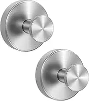 LimCryspp 2 Suction Cup Hooks, Shower Hanger, Used for Showering, Bathroom, Hanging Towels, Robes, Installed on Glass Shower Doors, Ceramic Tiles, Mirror (Silver)
