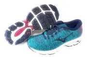 Womens Mizuno Wave Inspire 16 Waveknit Enamel Blue Running Sneakers Shoes