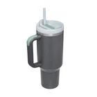 40oz Straw Coffee Insulation Cup With Handle Portable Car Stainless Steel Water