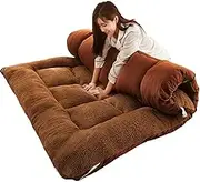 Imitation Lambskin Thickened Soft futon Mattress Double Single Japanese Folding Portable Non-Slip Mattress futon, Queen Size Mattress