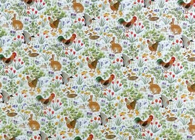 Melody Jane Dolls House Miniature Print Country Springtime on White Wallpaper