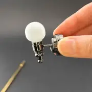 1:12 scale Miniature Black wall sconce frosted globe Dollhouse Touchless light
